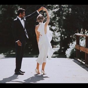 Solace London Amelle Ruffle Halter Dress